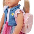 Our Generation Evie 18  School Doll In Rainbow Skirt With Backpack  