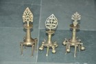 3 Pc Vintage Brass Handcrafted Different Cut Work Black Eye Powder Bottles