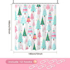 Merry Christmas Shower Curtain Funny Cute Xmas Trees Shower Curtain For Bathroom
