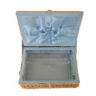 Wicker Sewing Basket Vtg Made In Germany Includes Sewing Notions Cottage Granny