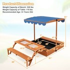Wooden Sandbox With Lid Cover Kids Outdoor Play Equipment Gift For Ages 3 