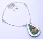 Turquoise - Tibet 925 Sterling Silver Bali Necklace Adjustable 16-24  Sku75