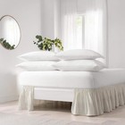 Solid Elastic Wrap Around Bed Skirt  Easy On off Dust Ruffle  18 Inch Drop      