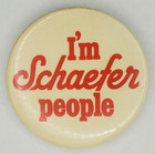 Vintage 70s Schaefer Beer Im Schaefer People Slogan Pinback Button