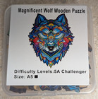 Lot Of 5 A5 Wooden Jigsaw Puzzles Owl  Wolf  Dragon  Lion    Turtle