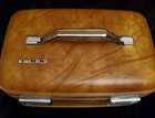Vintage American Tourister Marbled Brown Train   Travel Makeup Case Very Clean