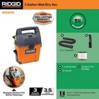 Ridgid 3 Gallon 3 5 Peak Hp Handheld Shop Vacuum Wet Dry Vac Wd3050 Sweep