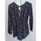 Xhilaration Navy Floral Long-sleeve Romper