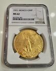 1921 Mexico Gold 50 Pesos Ms-62 Ngc