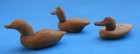 3 Vintage Dollhouse Miniature Hand Carved Wooden  Ducks Birds Decoy Tiny Wood