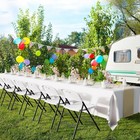 2pcs 33 h Commercial Contoured Folding Plastic Chairs Set Steel Frame White