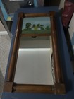 Antique  Reverse Painted Split Pillar Mirror