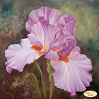 Lilac Iris Bead Embroidery Scheme On Canvas Diy Stamped Printed Pattern Ta-472