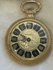 Bucherer Mechanical Pocket Watch Gold Case Silver Roman Dial Open Face 12-hr