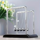Classic Newtons Cradle Metal Desktop Ornament Black White Sphere Office Home Dec