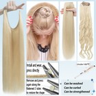 100  Remy Human Hair Extensions Wire On Clip In Headband One Piece Secret Ring