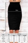 Women s Bodycon Solid Midi Pencil Skirt Office Midi Skirt  25 -26  