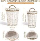 Acelist Set Of 2 Handmade Wall Hanging Baskets - Woven Wicker White 