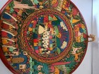 Mexican Folk Art Wedding Story 8 Plate Wall Hanging Hand Painted Signed  Pottery