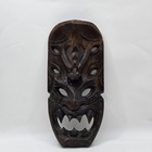 Vtg Hand Carved Solid Wooden Tribal Tiki Dragon Mask Hawaiian Pacific  8 5 h 