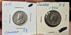 Canada 1935   1950 Nickel 5 Cents   2 Coin Lot