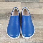 Birkenstock Barrie Womens Shoes Sz 6 Blue White Natural Leather Slip On Sneakers