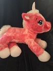 Pink white Unicorn Plush Stuffed Animal  Soft  Horn Mane Hooves  24 Inch