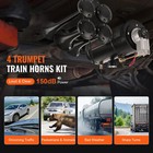 150db Train Horn Kit 4 Trumpet 12v Air Compressor 120psi Car Truck Boat