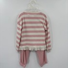 Easy-peasy Set Girls 5t Pink Striped Ruffle Ribbed Knit Loungewear Joggers Cute