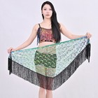 Women Sequin Belly Dance Hip Scarf With Fringe Tassels Boho Dancewear Performanc