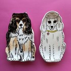Dogs By Nina Hand Painted Spoon Rest Trinket Ring Soap Dish Collie   Poodle Lot