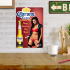 Rare Corona Extra Tin Beer Sign     Classic Bar   Man Cave Decor Metal Wall Art 01