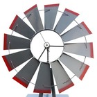 8ft Ornamental Windmill Lawn Speed Iron Garden Weather Vane Rustic Silver   Red