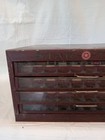 Vtg Star Twist Sewing Thread Spool Adv Display Cabinet 4 Drawer With Vtg Thread 