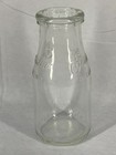 Emmadine Dairy Millwood New York Embossed Half Pint Glass Milk Bottle Vintage