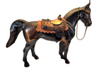 Rare Vintage 1950 s Western Metal Horse With Removable Saddle   Felt Pad
