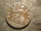 1753 Xf Glossy George Great Britain Half Penny Very Nice Copper Flan Wsx