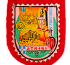 Athens Greece Shield Patch Vintage Plastic On Felt Sew On
