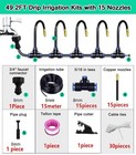 360   Adjustable Drip Irrigation System For Garden  49ft Greenhouse Sprinkler    
