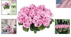4 Pcs Uv Resistant Purple Pink Silk Geranium Flowers For Indoor   Outdoor Decor