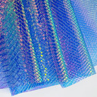   Iridescent Transparent Embossed Vinyl Holographic Blue Clear Pvc Vinyl Craft F