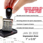 Date Stamp With Free  black Ink Pad    2033 Years Of Dates  Nickel-plated Steel 