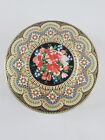 7  Round Floral Ornate Metal Cookie Tin Sewing Box Container Made In Holland Vtg