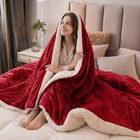 Sherpa Fleece Blanket Reversible Cold Weather Thermal Throw Queen King Blankets