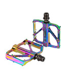 Bicycle Aluminum Rainbow Flat Pedals 9 16 Sealed Bearing Oil Slick Mountain Bike