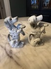 Vintage Pair Of Dalmation Pup Figurines W  Yellow Eyes 3 5 h