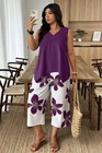 Plus Size Two Pieces Floral Patchwork Sets