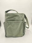 Restoration Hardware Canvas Tote Green Large Footed Organizer Bag Pocket Utility