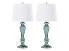 Set Of 2  Lumisource Windsor 25 5  Blue Fluted Glass Table Lamp