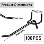 Heavy Duty Black Metal Pegboard Display Shelving Hooks 4 Inch 100 Pack Box